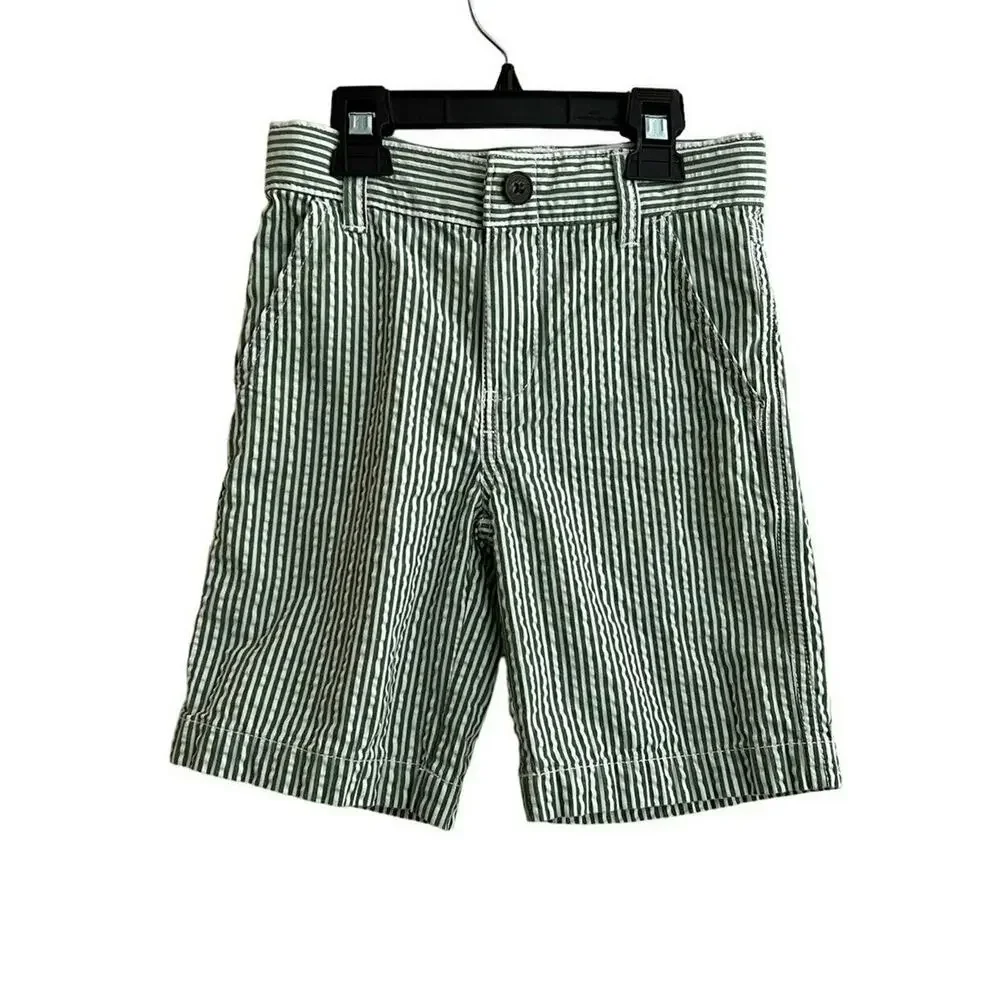 Gymboree Green Striped Seersucker Shorts
